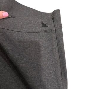 Eddie Bauer | Stylish Women's Charcoal skinny stretch pull on side zip pants 4